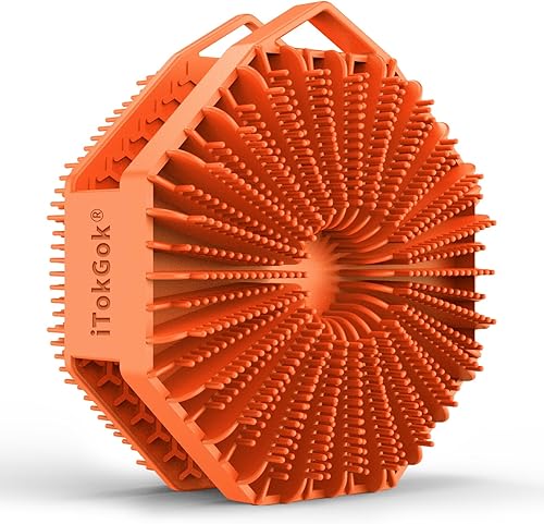 Miniatura 6 de iTokGoK Exfoliante corporal de silicona 2 en 1 con infusión de plata, diseño de doble cara, cepillo corporal de silicona exfoliante para pieles