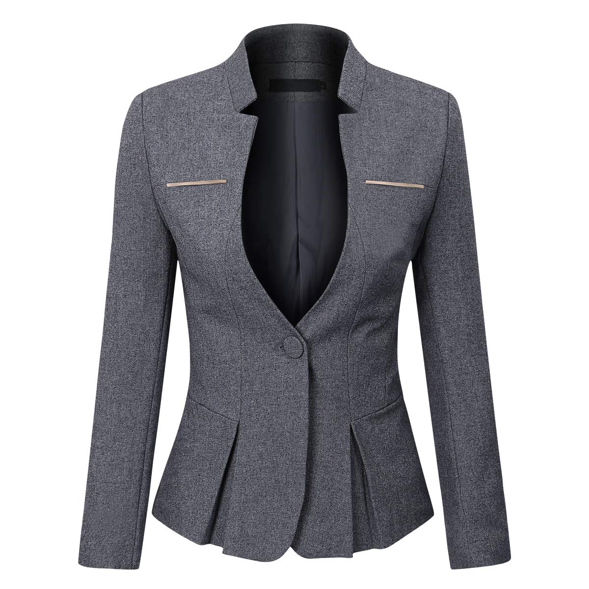 YYNUDA Conjunto de traje para mujer con falda/pantalón, ajustado, elegante atuendo para oficina Gris