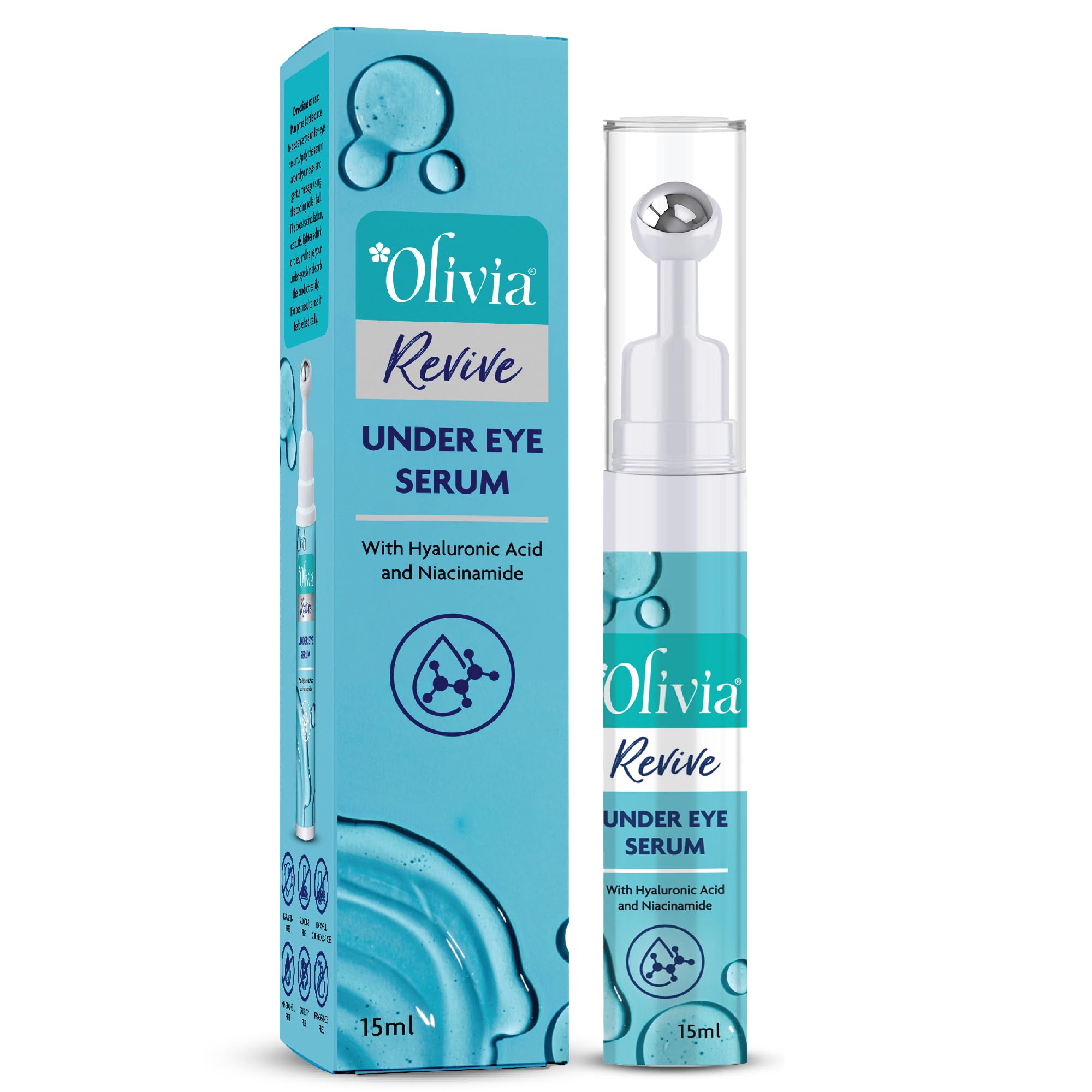 Olivia Revive Under Eye Serum with Hyaluronic Acid, Niacinamide, Plankton Extracts and Coffee Been Extract | Reduces Dark Circle, Fine Lines and Wrinkle | 15ml-image-13