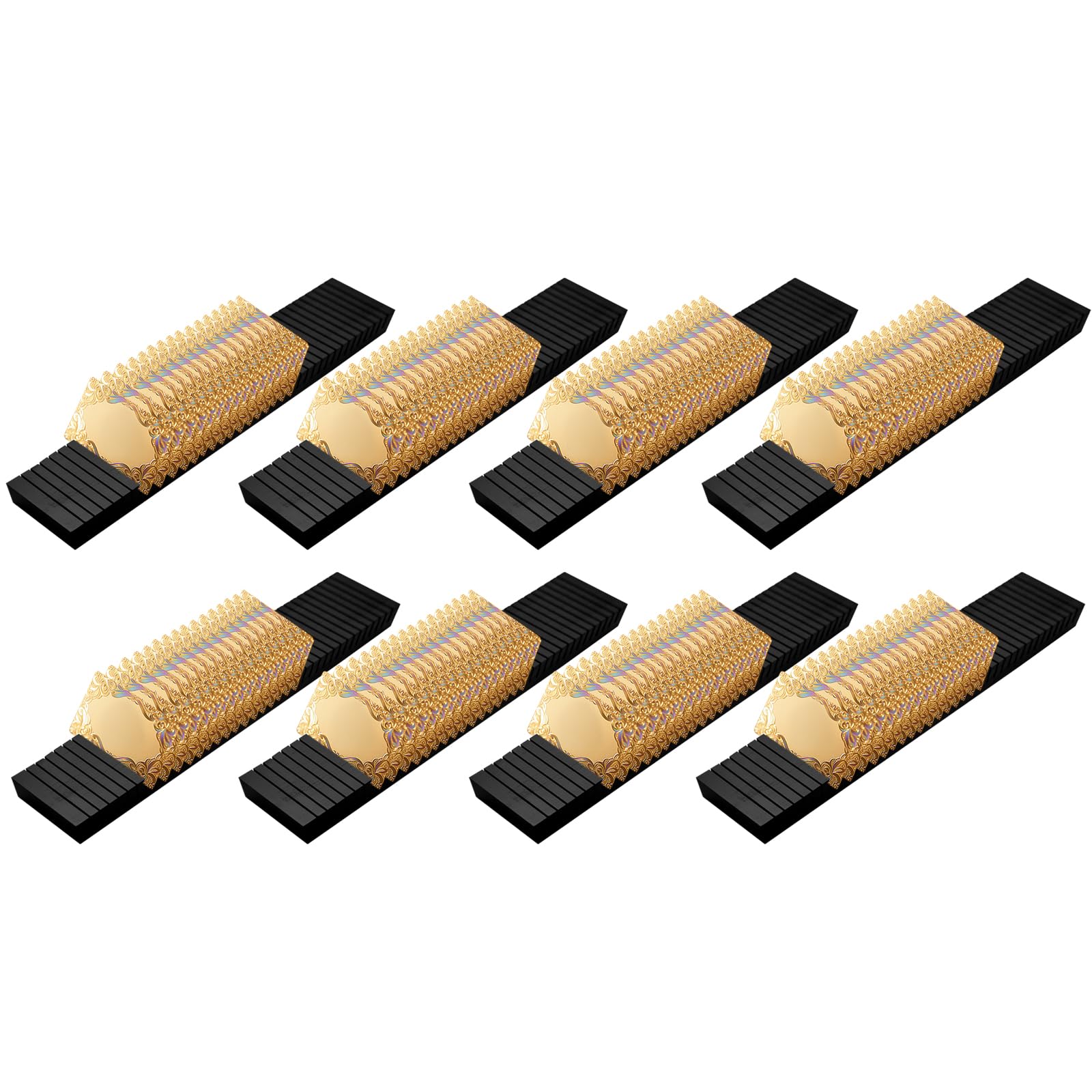 Photo 1 of LECEHIVO 8 Pcs Wooden Name Badge Holder Table Plate Display Stand Sign Decor Tray Organizer for Note Card ID Tags and Office Desk Business Cards(23.62 x 3.5 x 0.75 Inch,Black)