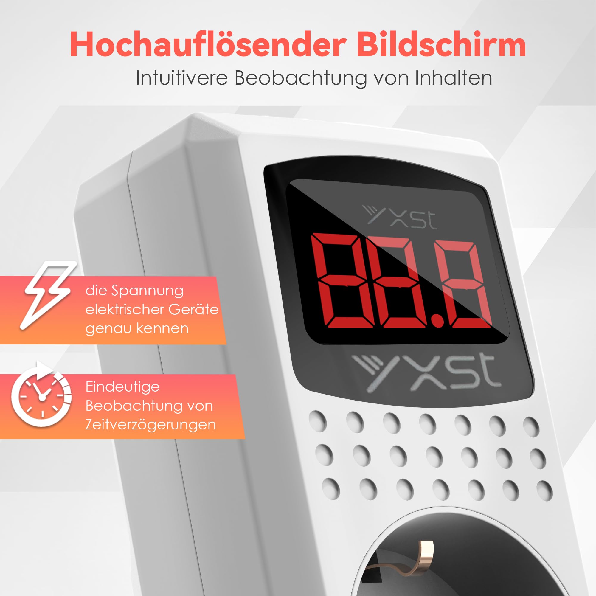 Einschaltstrombegrenzer und Anlaufstrombegrenzer (140V-280V) – 230V 16A Schutzschalter Steckdose mit Überspannungsschutz & Steckdosenadapter für Schweißgeräte, Winkelschleifer