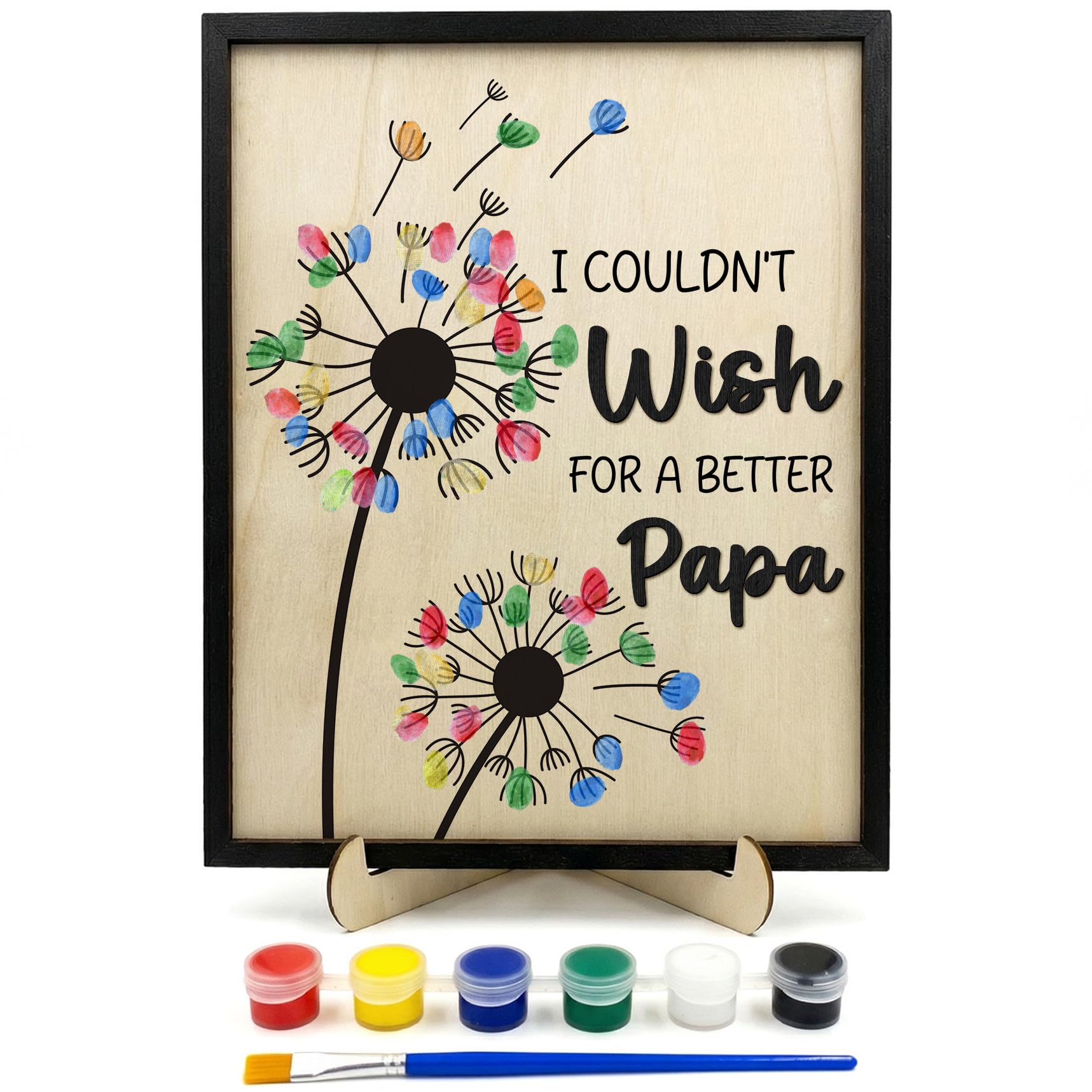 FONDCANYON Kit per impronte di mani per la festa del papà, regalo di compleanno da parte dei nipoti, kit fai da te con colori acrilici, regalo per nonno, 20,3 x 25,4 cm