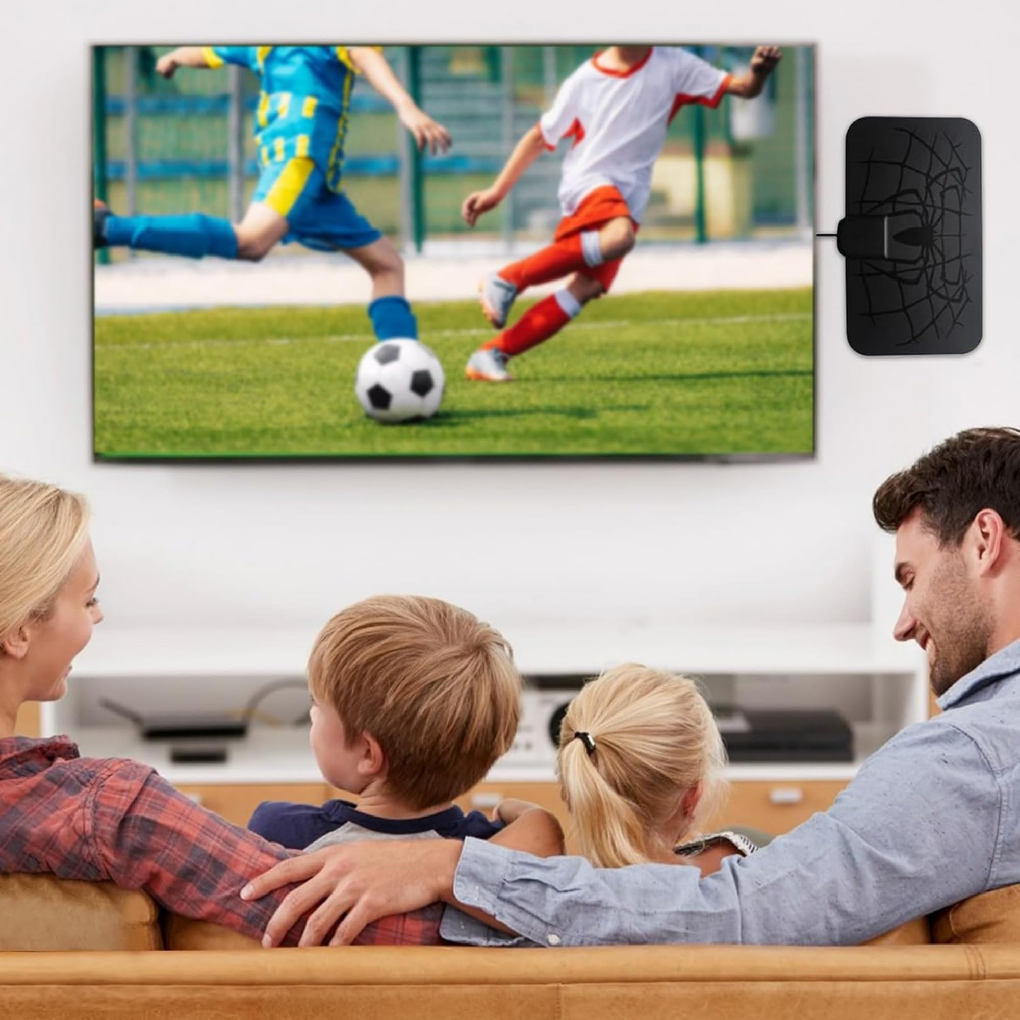 Antenna TV, Antenna TV Interna HDTV Digitale 250+ Miglia Amplificata con Amplificatore di Segnale Support 4K HD/VHF/UHF per Home Smart Televisione/Radio