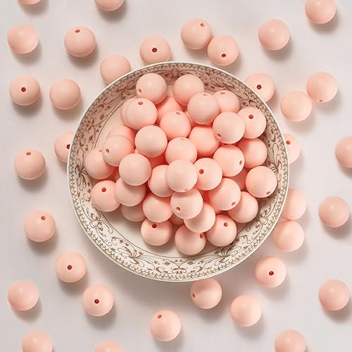 Miniatura 1 de 70 cuentas de silicona, cuentas de silicona de 0.59 pulgadas para hacer llaveros a granel, cuentas focales de silicona de silicona para collares,