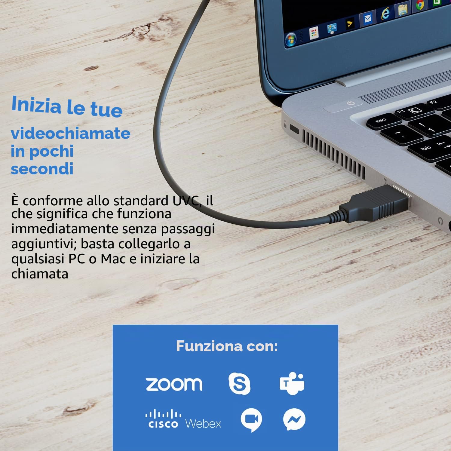 Creative Live E!Cam Sync V3 2K QHD Webcam USB con zoom digitale 4X (4 modalità zoom da grandangolo a stretto ritratto), obiettivo privacy, 2 microfoni per PC e Mac