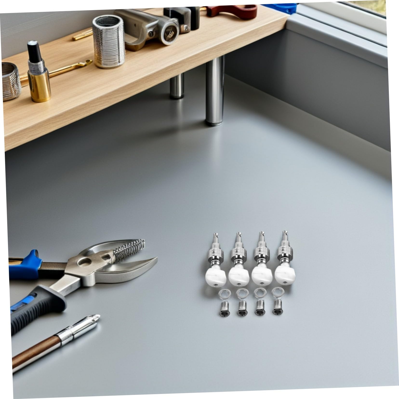 4 Stück Banjo Maschinenkopf Ha106 aus Metall in Silber