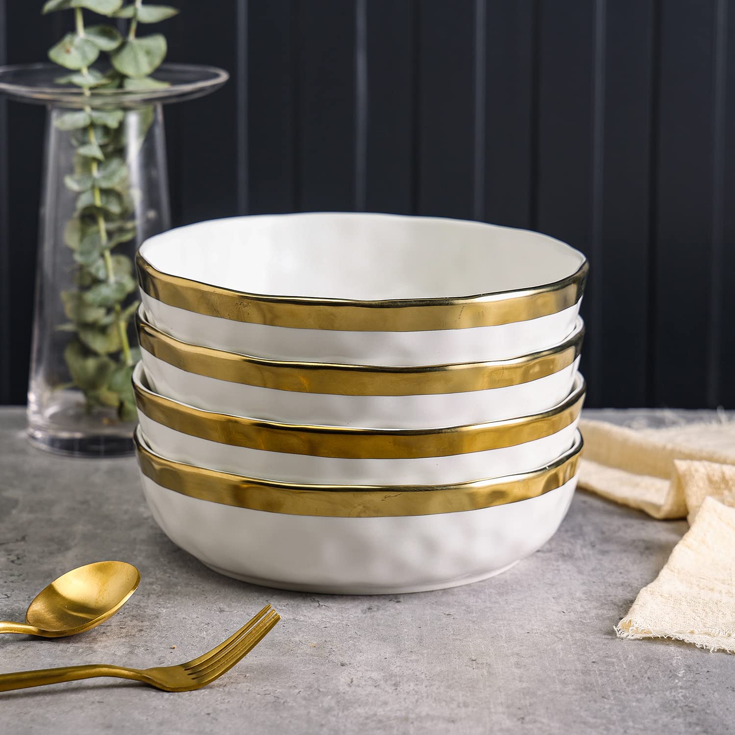 Amazon.com | Stone Lain Florian 4-Piece Round Pasta Bowl Set