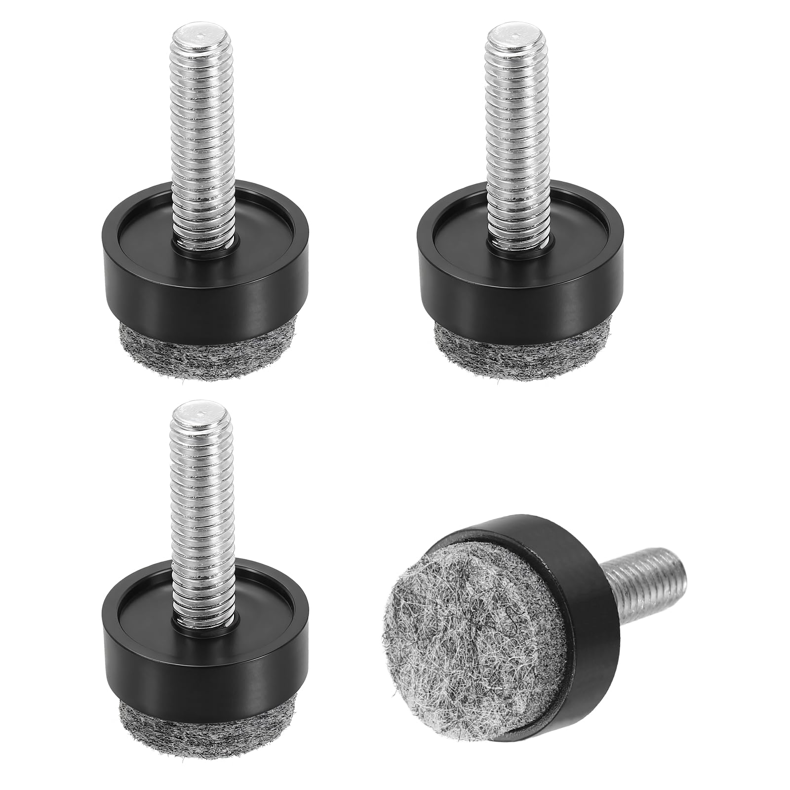 sourcing map 4 Pcs Adjustable Furniture Leg Levelers, M8x25x20mm Threaded Screw-in Leveling Feet Pad Floor Protector for Tables Cabinets Chairs Sofa Outdoor Furniture Feet, Black — image 1