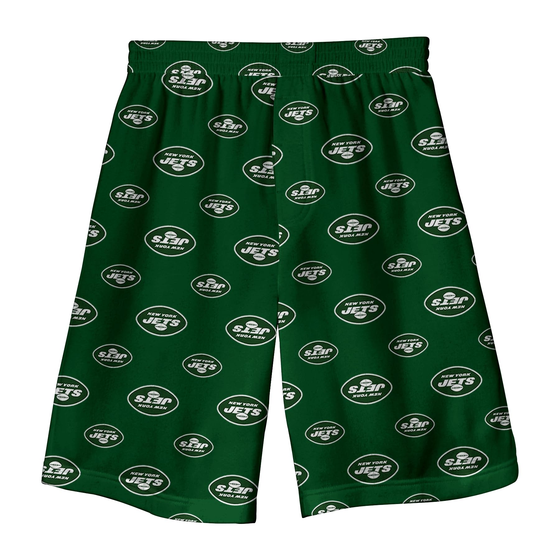 Outerstuff NFL New York Jets Youth Boys Team Prints Fleece Pajama Lounge Shorts, Boys Medium (5-6)