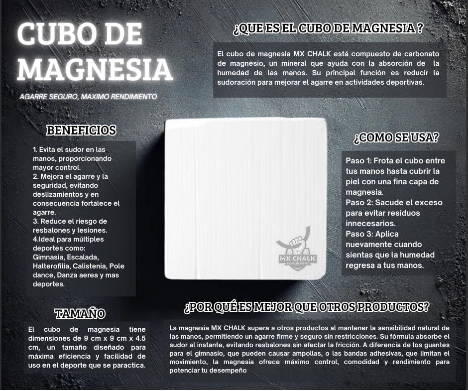 Miniatura 3 de Bloque de tiza de 2 onzas, tiza de gimnasio, carbonato de magnesio, gimnasia, levantamiento de pesas, escalada en roca, crossfitness