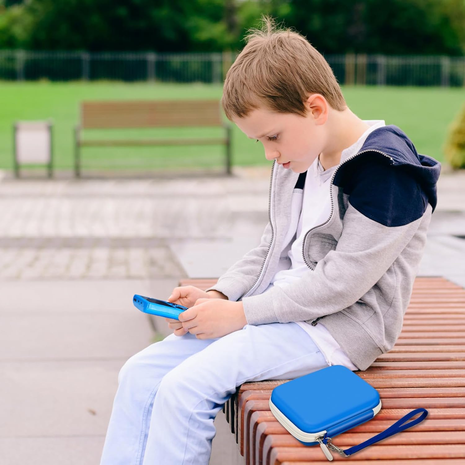 Case Compatible with Retro Handheld Game Consoles/ R36S/ RG353V -Travel Storage Holder Organizer for Game Boy Mini, Retro Mini Players, and More - Blue - Image 7