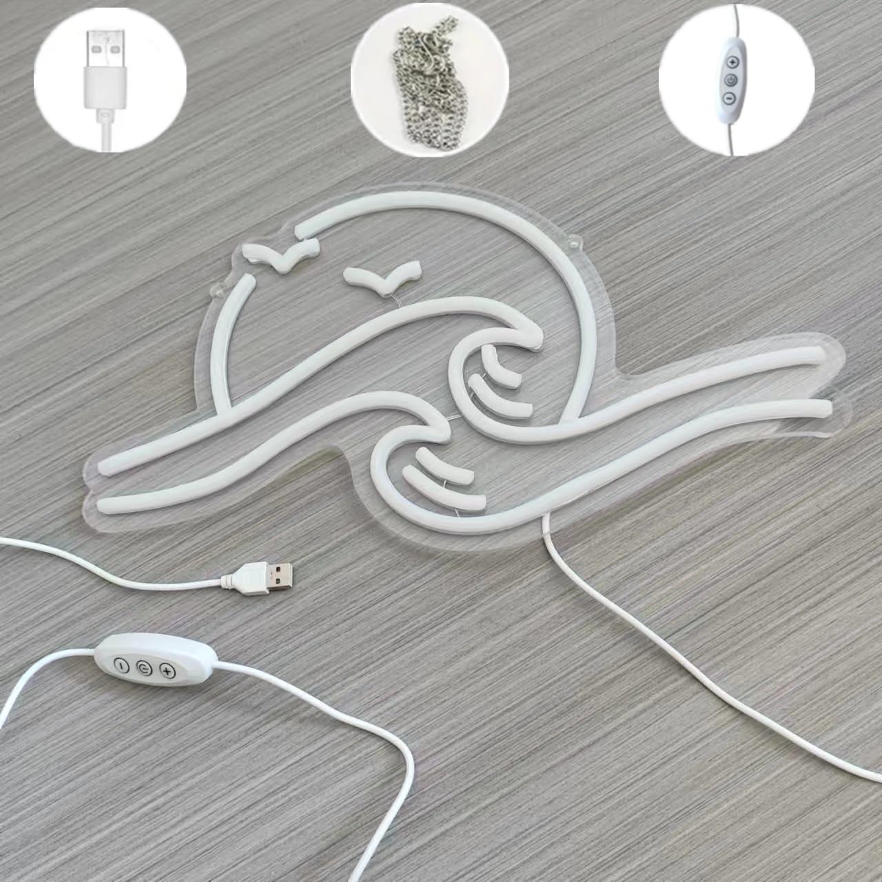 LED Dimmbar Wave Neonlicht Spielschild Handgefertigte Lampe für Wand Zimmer Party Zuhause Bar Weihnachten Schlafzimmer Hochzeit Dekoration, Teenager Geburtstag Geschenk, USB-Betrieben