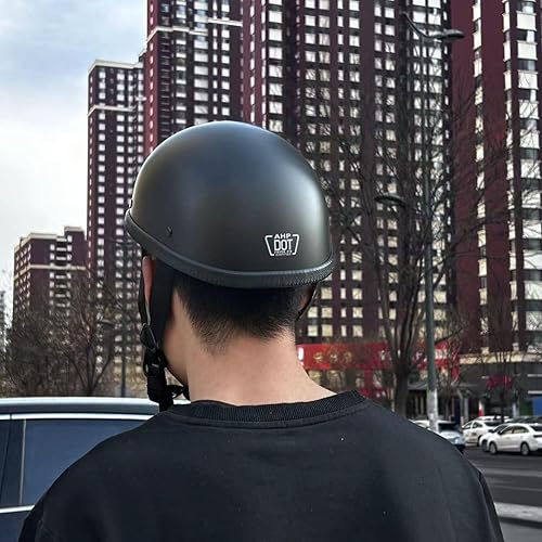Miniatura 3 de Casco pequeño de media cáscara, casco retro ultrafino, casco de motocicleta para hombres y mujeres, casco de motocicleta eléctrica de media cara,