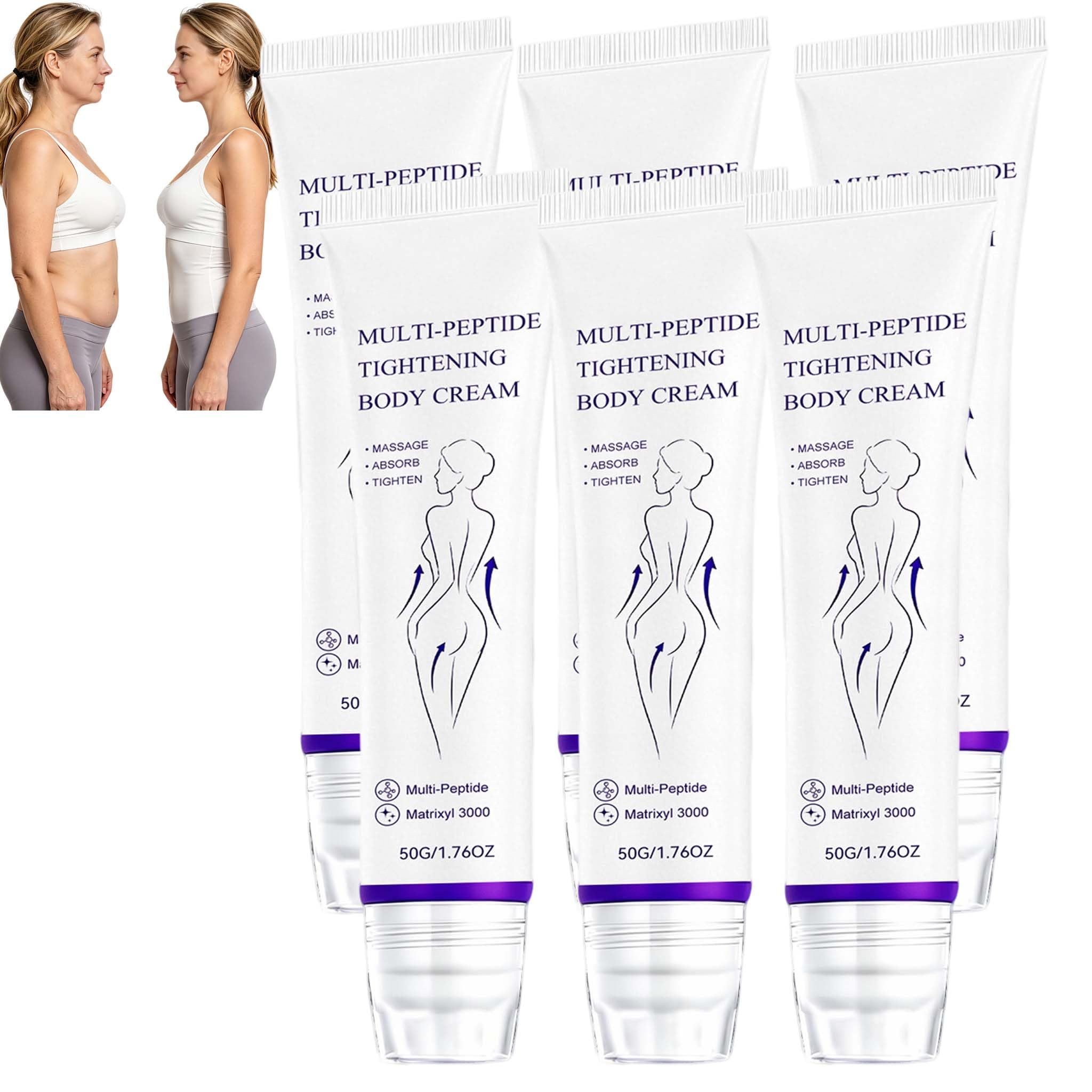 Crepey Skin Firming Body Cream, Multi Péptidos Masajeador Body Roller Cream, Crema reafirmante del vientre Crea/m, suero corporal de ácido hialurónico Cr/eam, crema multiusos reafirmante de la piel (6