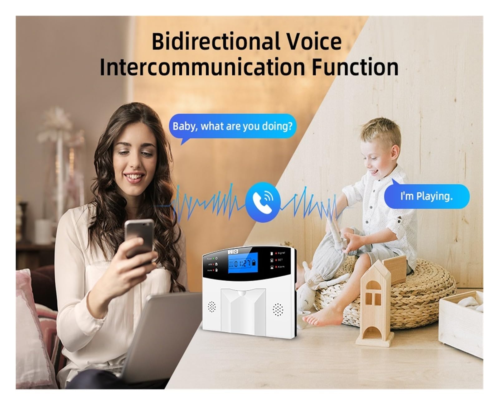 System Alarmowy do Mieszkania, GSM Home Security Inteligentny system alarmowy Zestaw antywłamaniowy Aplikacja mobilna z czujnikiem dymu,for Home Security