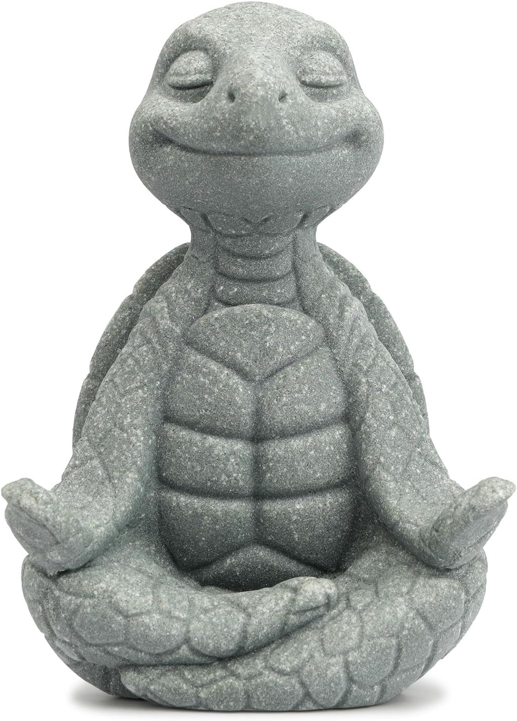 Turtle Meditation Yoga Decor, Garden Figurine Sandstone Turtle Meditating Space Decorations, Zen Yoga Statue for Office Desk Ornament
