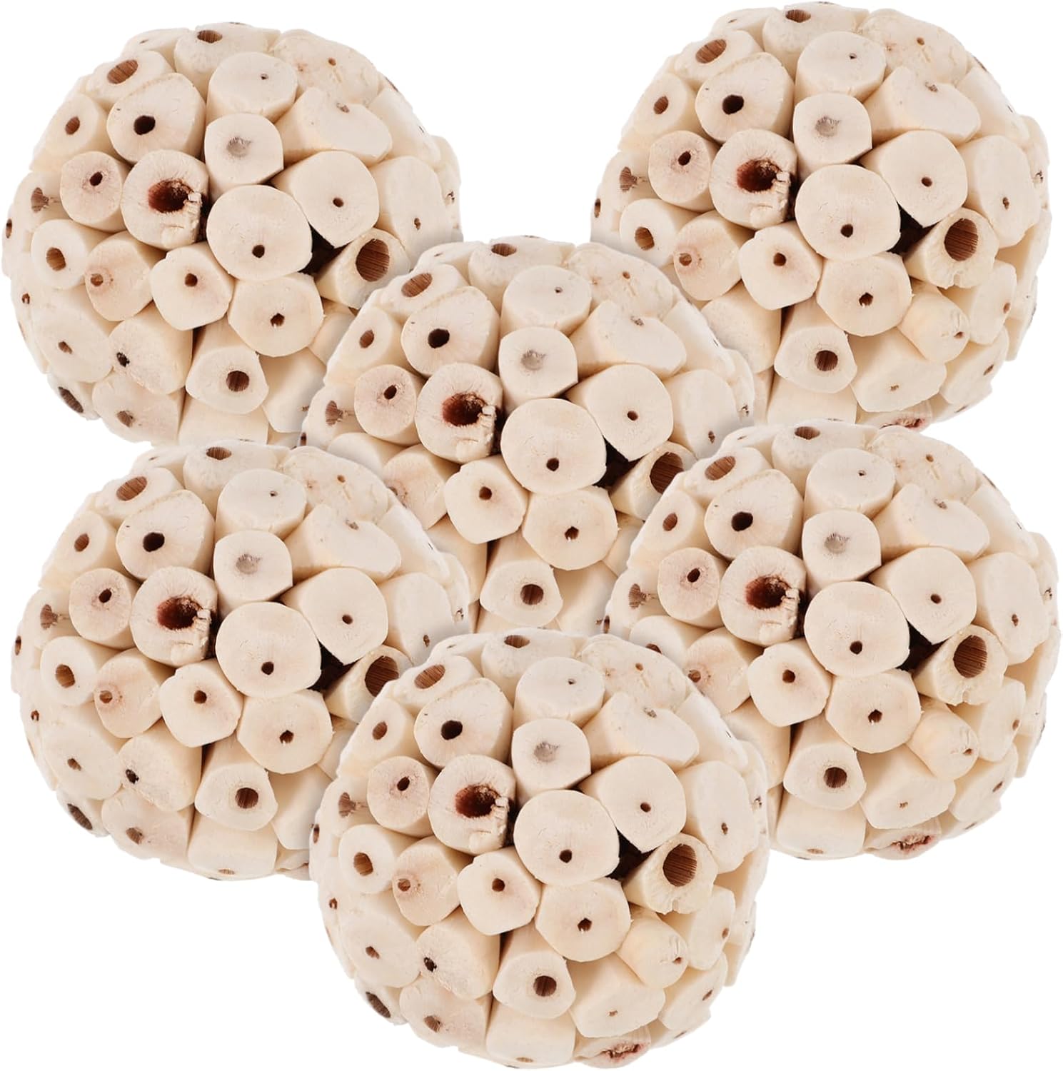 MINAOLULUS 6pcs Edible Soft Ball Toy for Guinea Pig Rabbit Hamster Bird Foraging Chewing