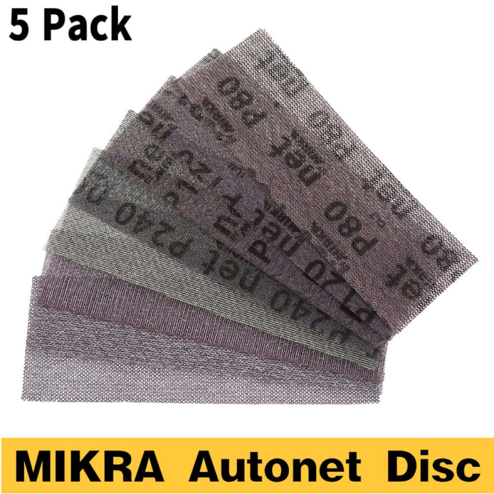 Láminas de lijado de malla, Paquete de 5 discos 198 mm x 70, grano 80-320, for decoración coches(240 Grit)