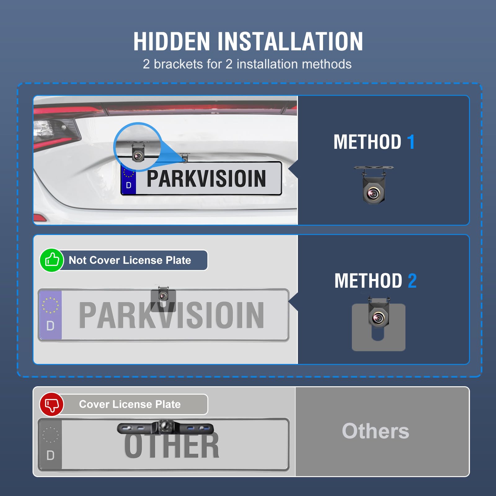 PARKVISION Rückfahrkamera Set 7" Monitor, Kabel, 12V, PKW SUV Pick-up | Plug & Play: Strom via Zigarettenanzünder oder Rückfahrscheinwerfer