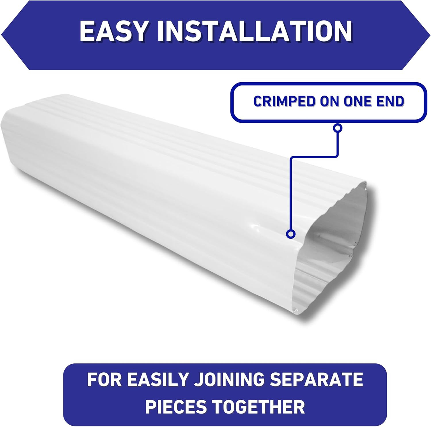Eagle 1 Aluminum Downspout Extension (Multiple Sizes and Colors) Includes Matching Screws and Hex Driver (3x4-40" / White)