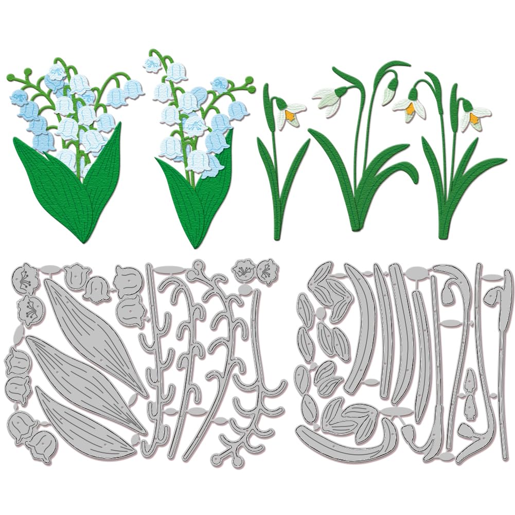 Matrices de découpe en métal pour bricolage et scrapbooking motif muguet GLOBLELAND