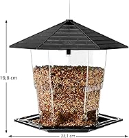 Vista 5 de Comederos para pájaros para exteriores Comedero para pájaros colgante para pájaros salvajes, semillas, negro