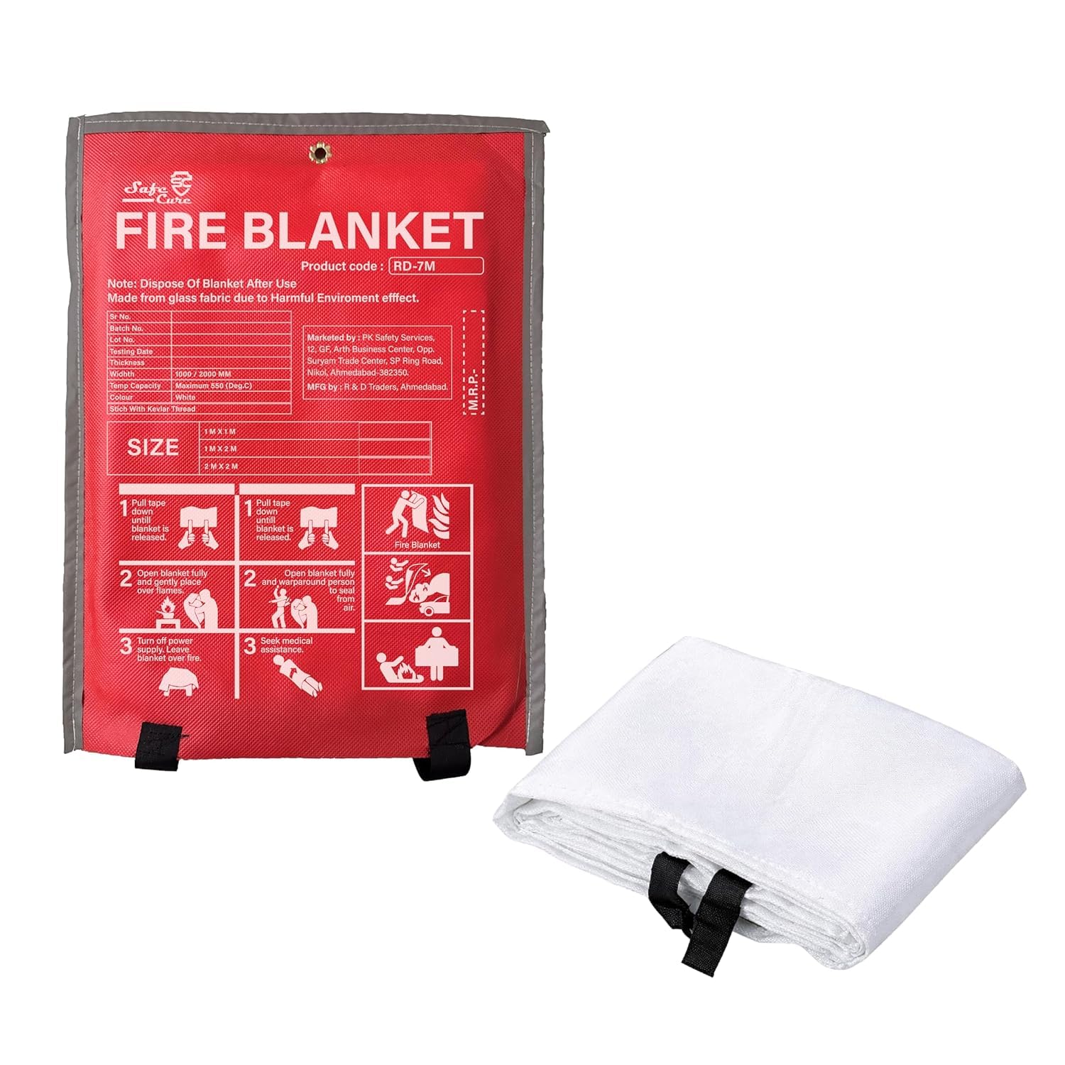 Emergency Fire Blanket | Survival Fiberglass, Flame Retardant, Protection Fire Blanket | Shelter Safety Cover for The Kitchen, Fireplace, Camping for Home use (1 pc, 1X2 Meter)-image-31