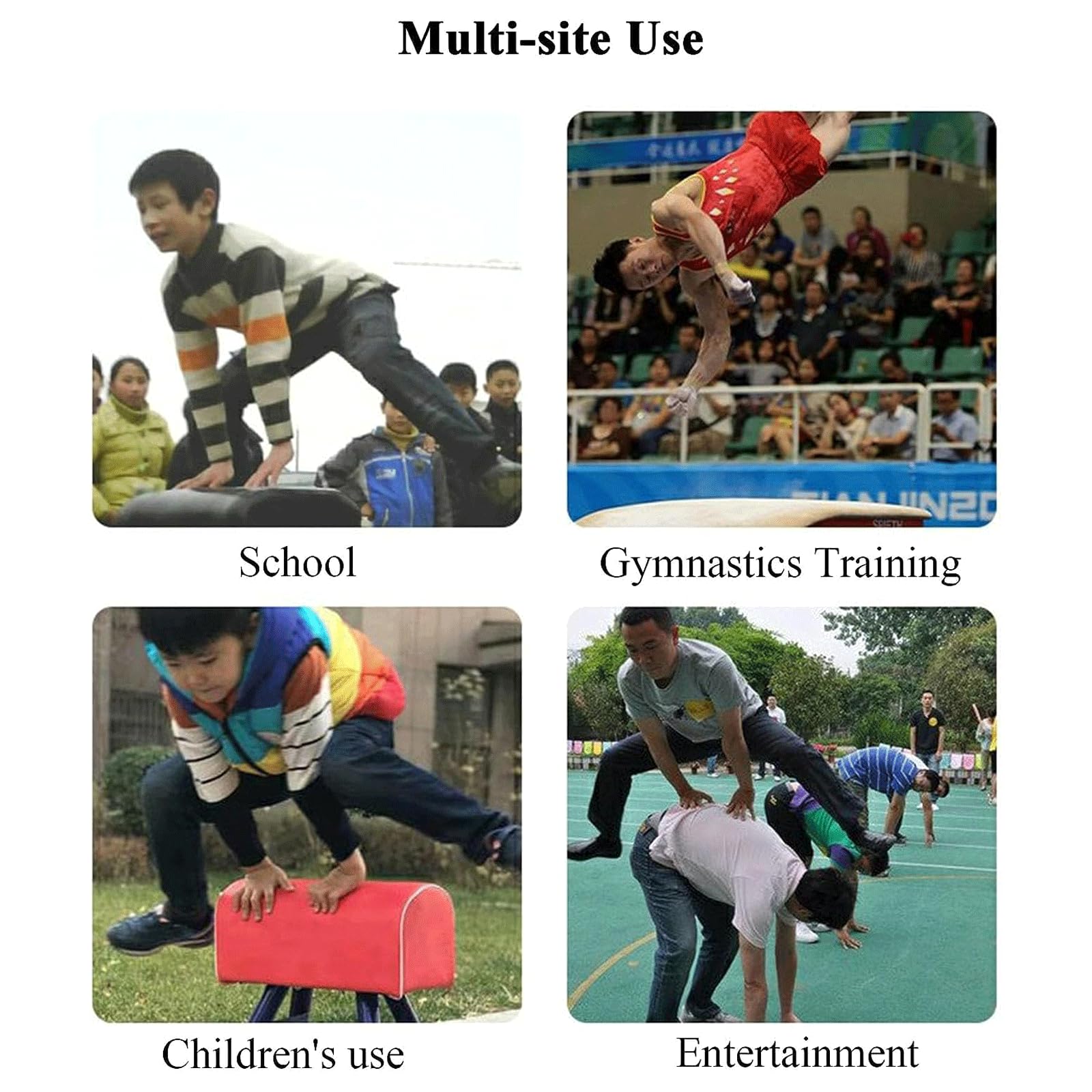 YHNNH Trampolino da Ginnastica Trampolino Curvo Professionale Resistente, con tappetini di Protezione dagli Urti for ginnasti giovanili e Adolescenti(6springs 120 * 60cm)