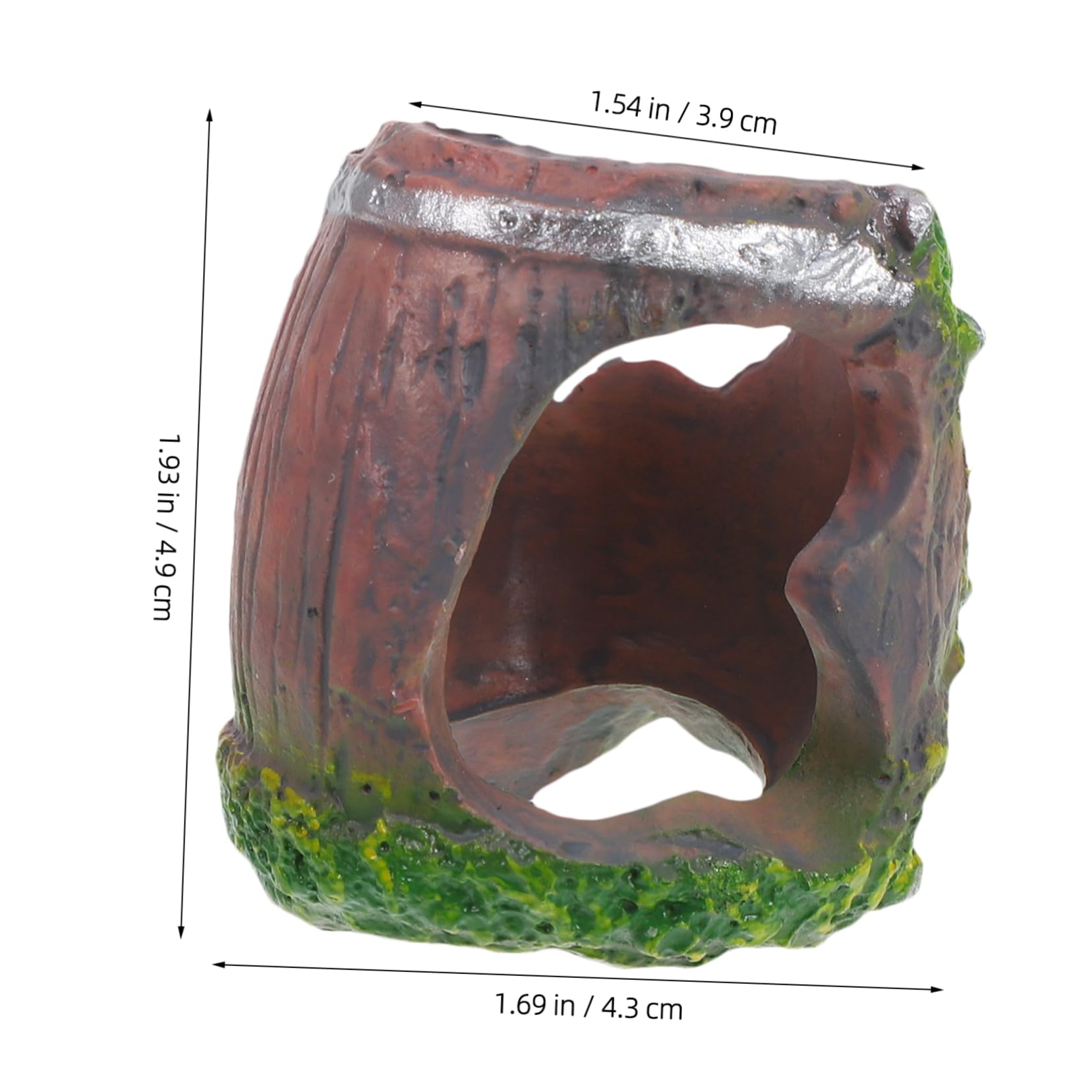 BESTonZON Barrel Small Animal Hide Cave for Reptiles Fish Tank Ornaments Secure Resting Space for Lizards Spiders and Optimal Ventilation and Design for Pet Care