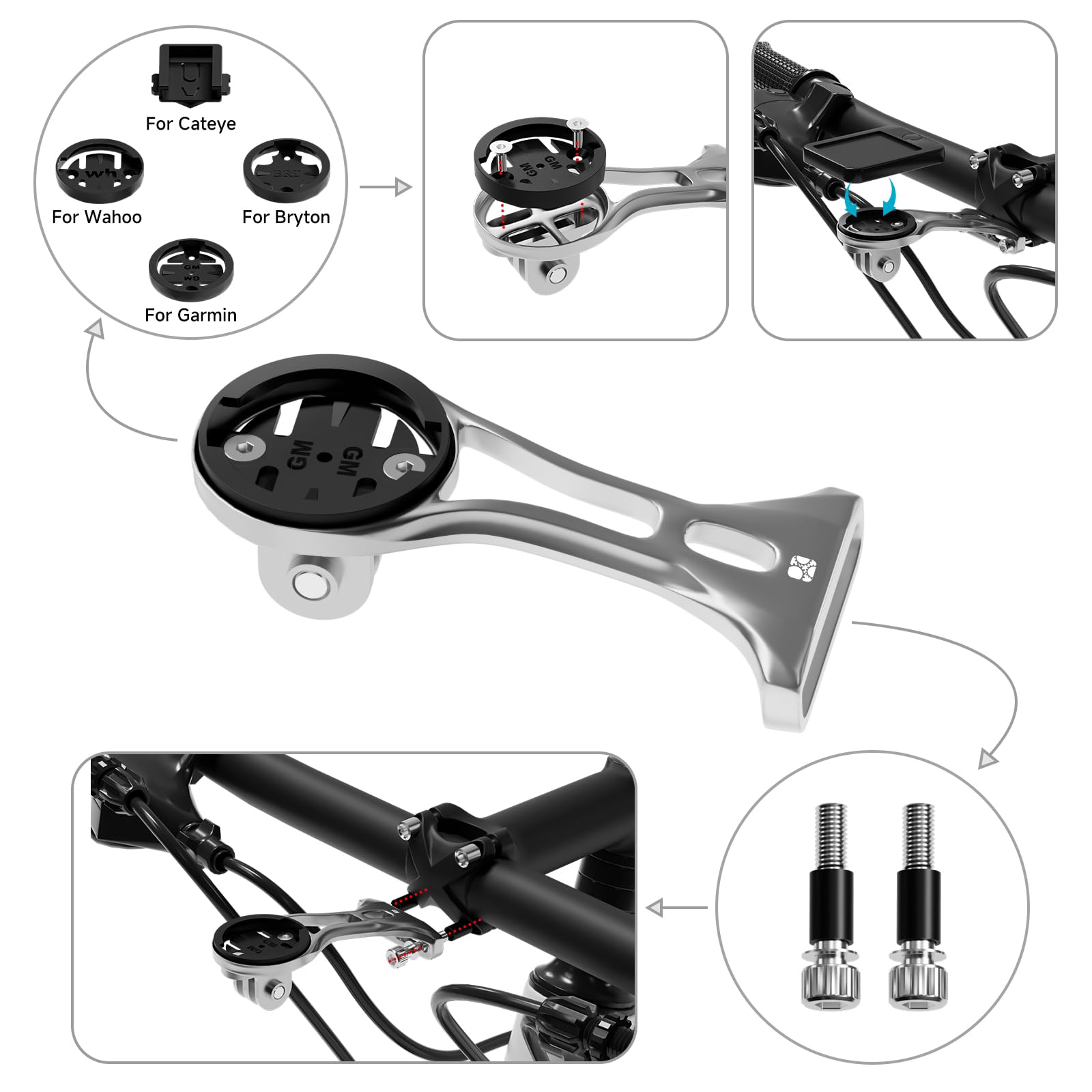Supporto da manubrio per bicicletta da 32 mm per Garmin Edge Explore