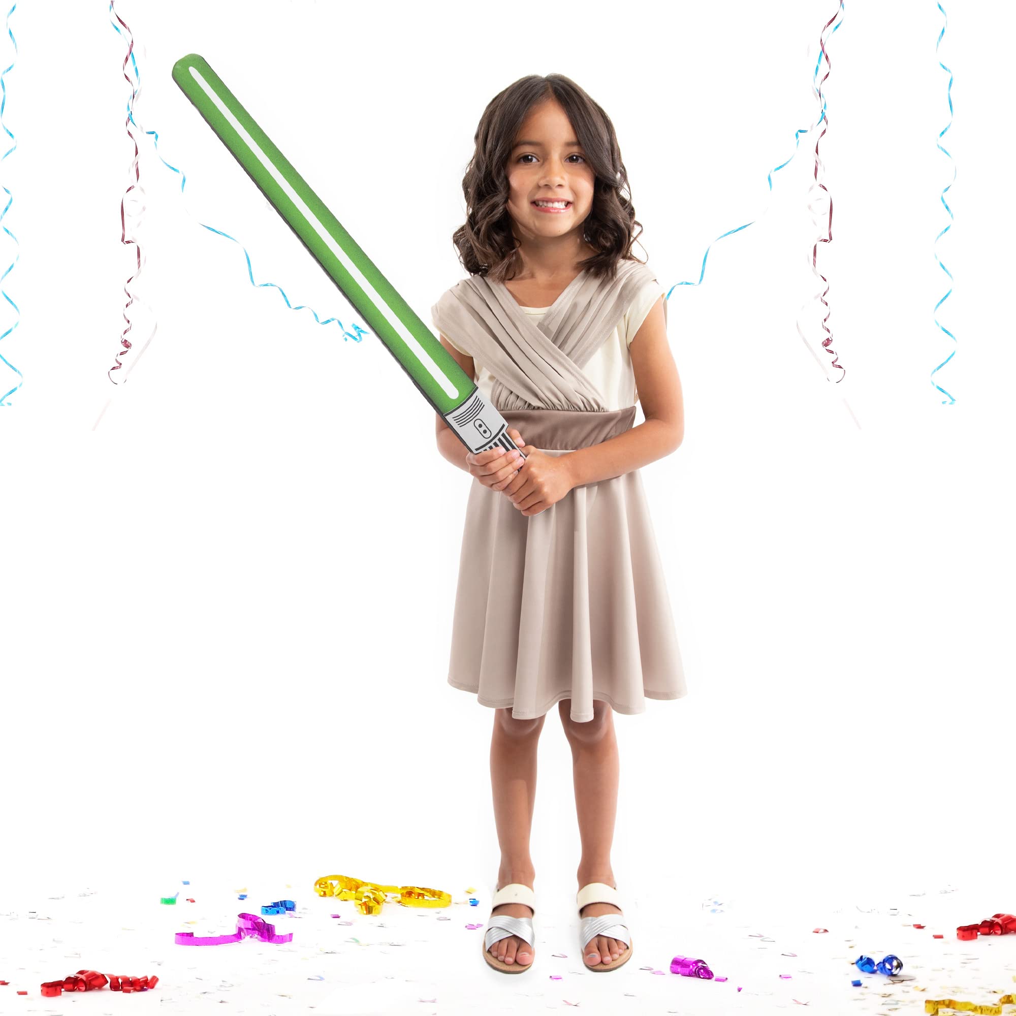 Little Adventures Scavenger Twirl Dress - Machine Washable Child Pretend Play and Party Dress with No Glitter (Size 4) Beige