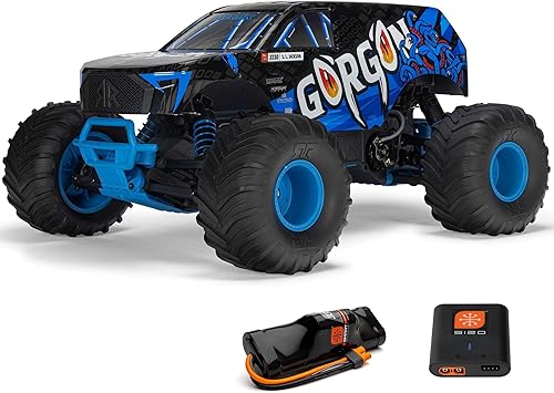 ARRMA Camión RC 1/10 Gorgon 2 Wheel Drive RTR Camión Monster de Motor Cepillado Batería y Cargador Incluidos Azul ARA3230ST5