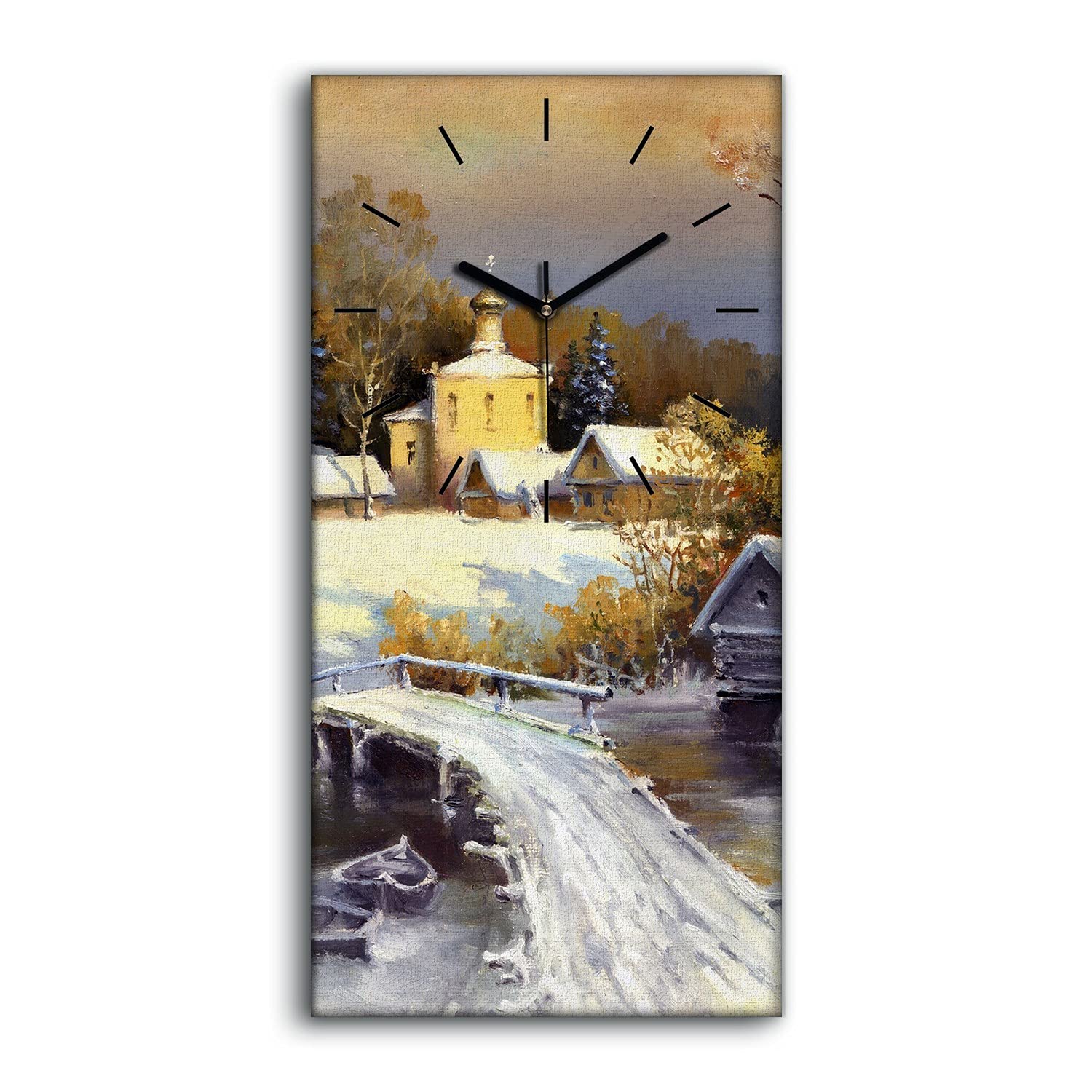 Horloge sur Toile Sans Tic-Tac Décoration Murale Salon 30x60