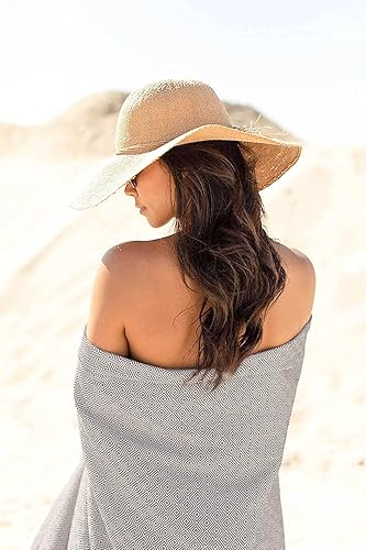 Miniatura 5 de Toallas de playa turcas de gran tamaño, XL, 40 x 71 pulgadas, toalla de playa sin arena, 100% algodón, suave de secado rápido, toallas de viaje y