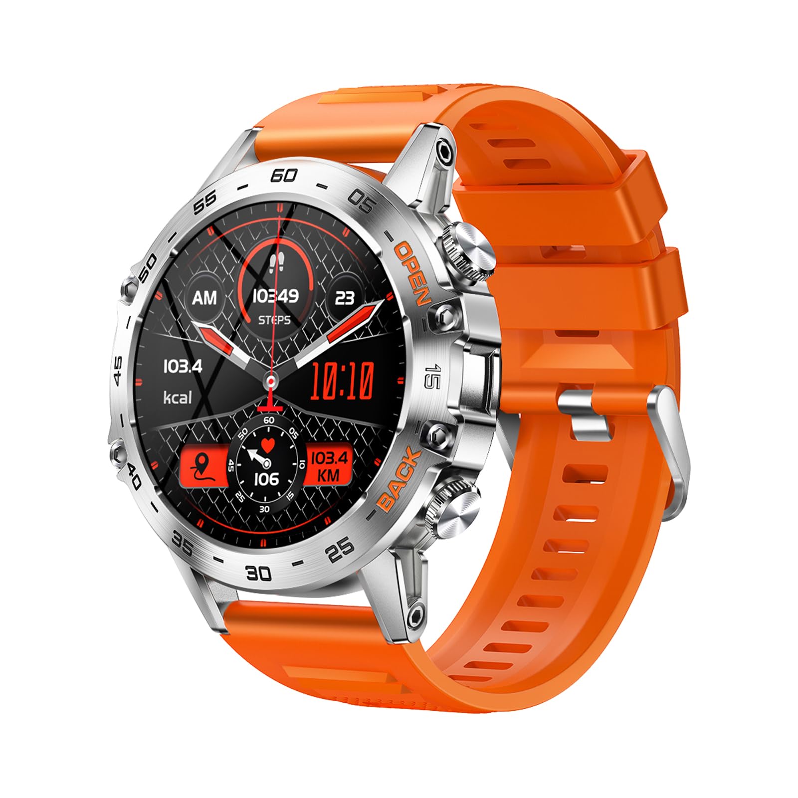 K52 Smartwatch Fitness con Schermo Touch IPS da 1,39 Pollici, Impermeabile IP67, Chiamate BT, Diverse Modalità Sportive