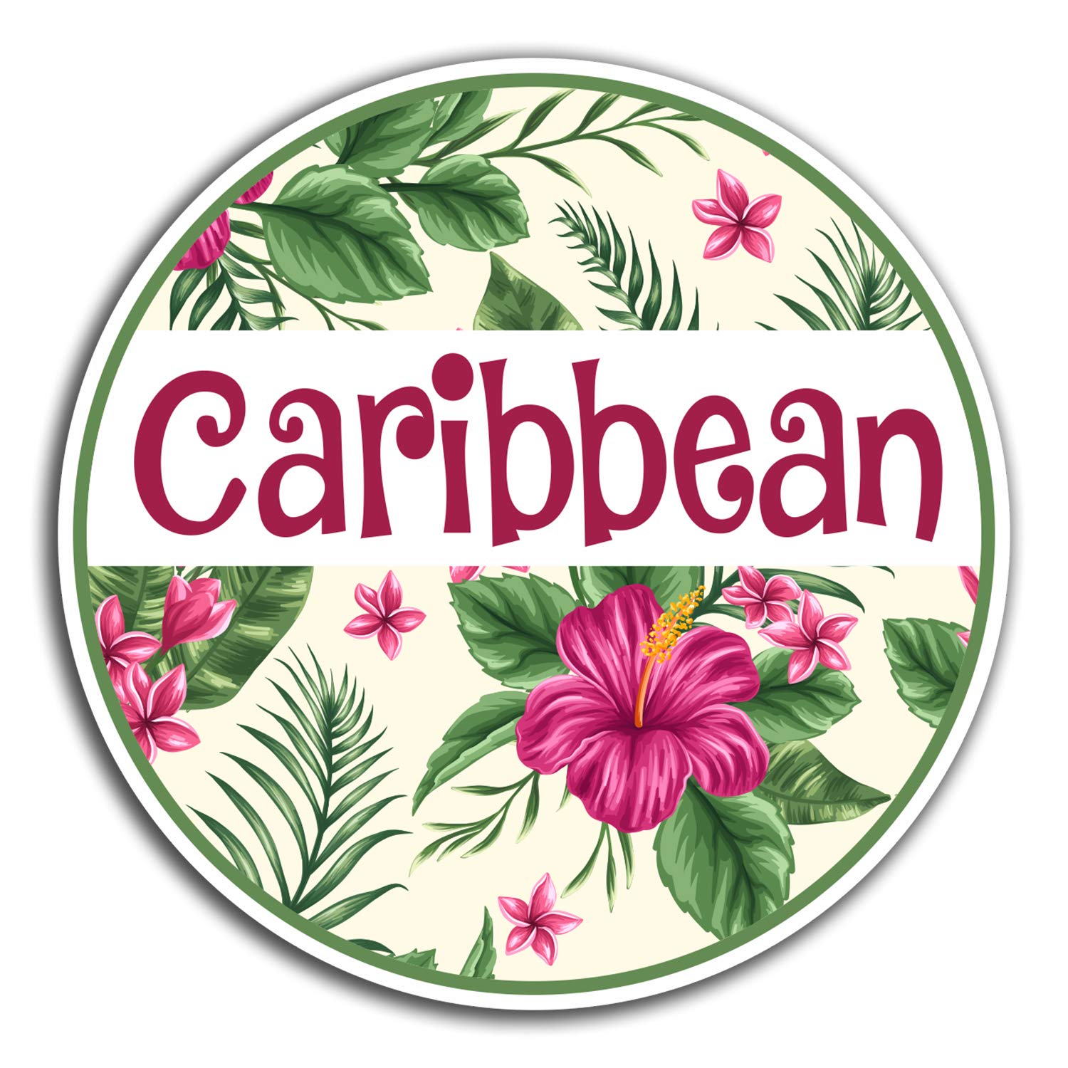 Destination Vinyl Ltd Multi 2 X 10Cm Caribbean Vinyl Stickers - Travel Holiday Sticker Laptop Luggage #32785 (10Cm Wide)