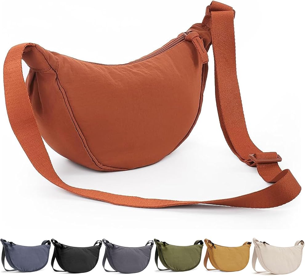 Borse a mezzaluna in nylon stile coreano Borsa a tracolla impermeabile per gnocchi di grande capacà Borsa a tracolla sportiva casual per tutti i fiammiferi unisex  1524