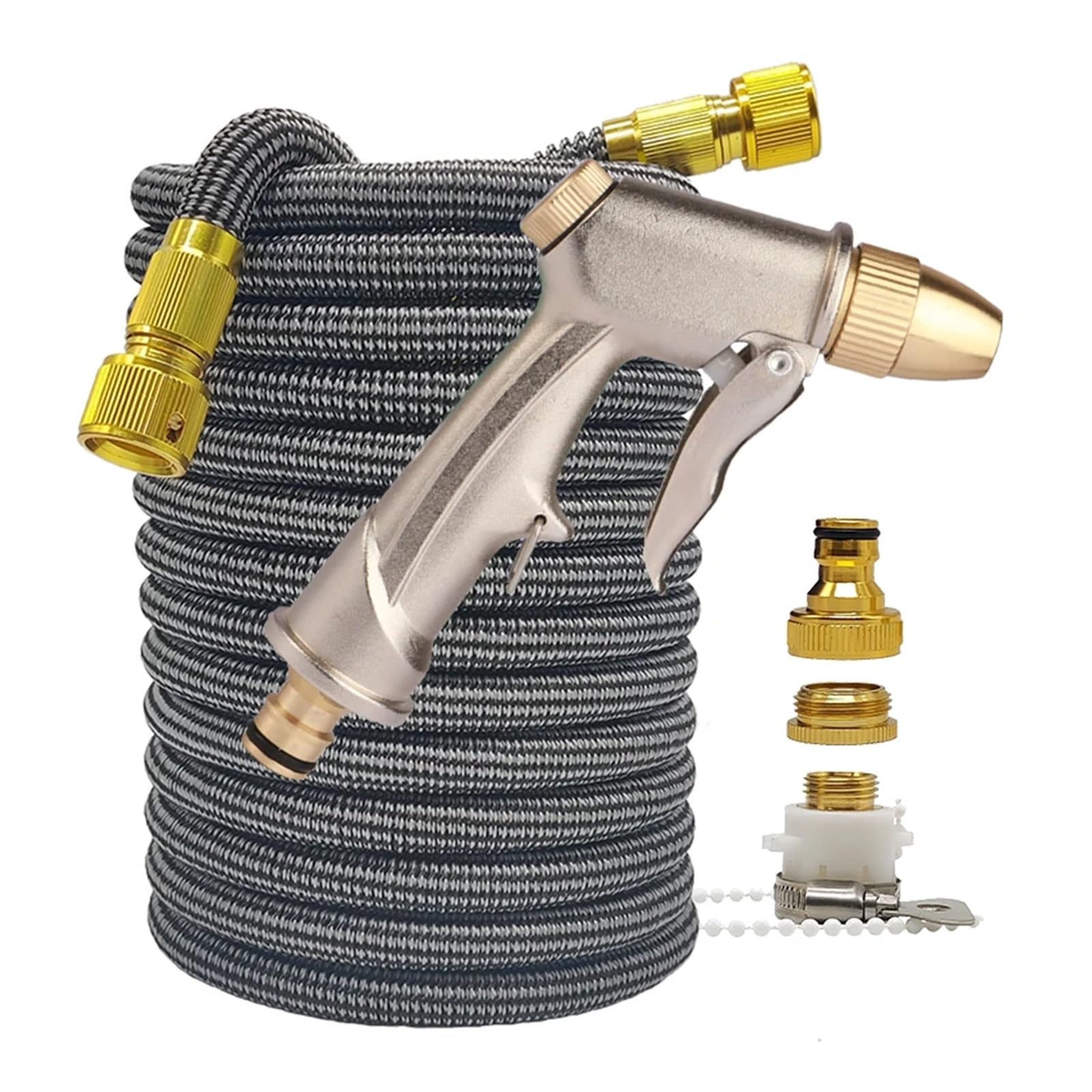 Tubo da giardino, tubo da giardino espandibile ad alta pressione tubo dell'acqua da giardino espandibile doppio connettore in metallo tubi dell'acqua magici per irrigazione da giardino agricola