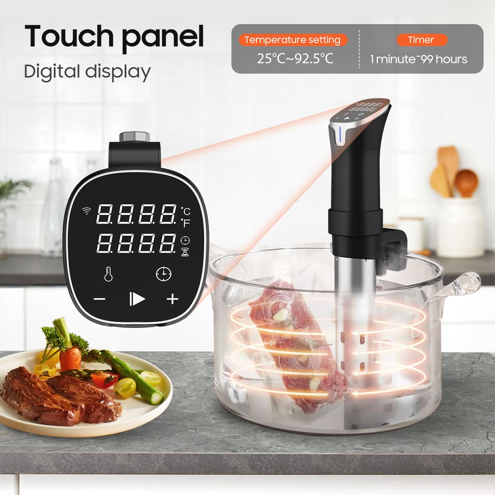 chefess Sous Vide, 1100 Watts Sous Vide Cooker Machine Immersion Circulator, Thermal Immersion, Fast-Heating with Timer & Best Gift