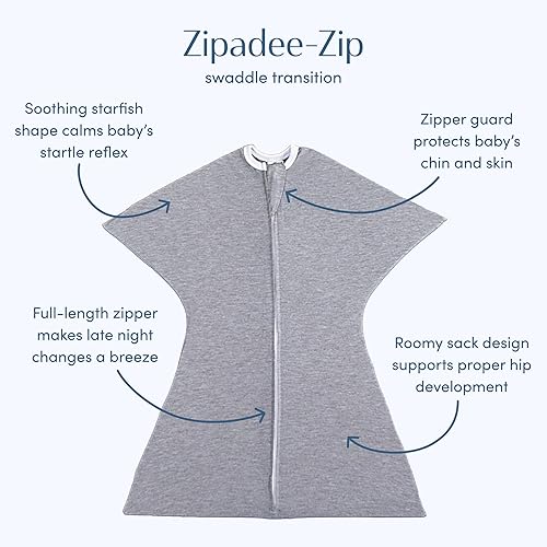 Miniatura 2 de SleepingBaby - Saco de transición Zipadee-Zip con cremallera para envolver bebés, amplio, fácil cambio de pañales, ayuda al desarrollo adecuado de
