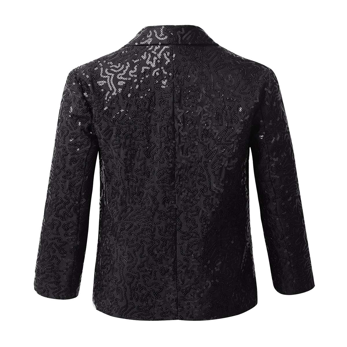 ranrann Enfant Garçon Blazer Paillette Veste de Costume Manches Longues Élégant Brillant Revers Boutonné Habillé Manteau Smoking pour Mariage Banquet Party 5-16 Ans