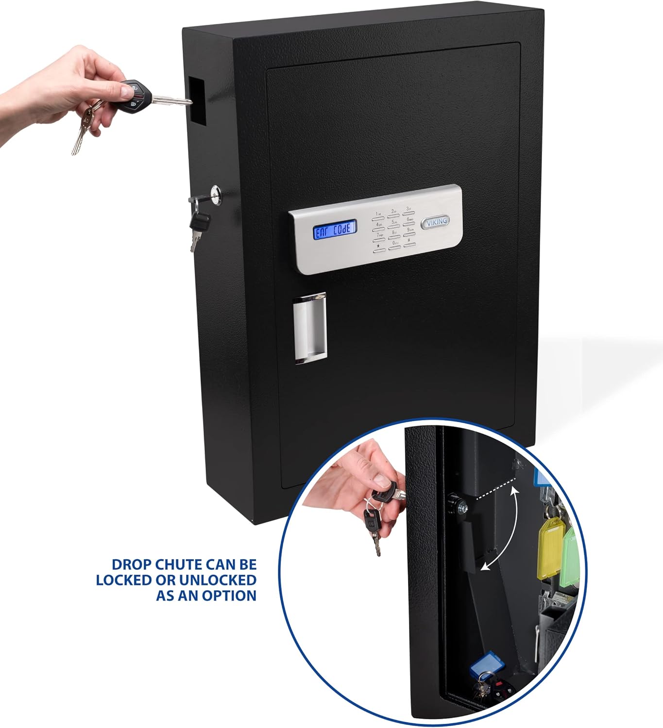 Viking Security Safe VS-100KS Heavy Duty Key Cabinet Key Safe with Lockable Drop Slot 100 Capacity