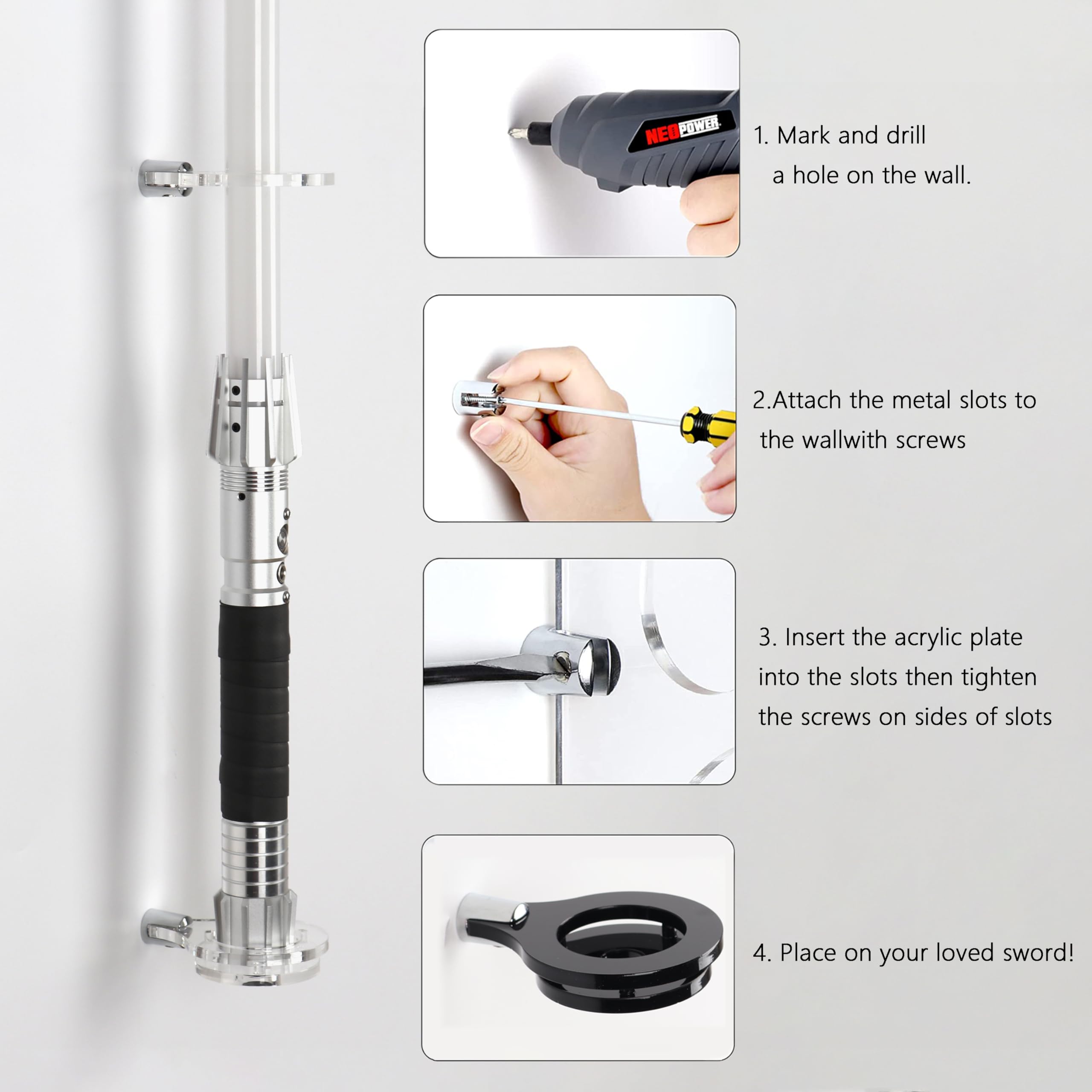 WLSANX Lichtschwertständer Aus Acryl - Vertikaler Display-Ständer Für Star Wars Sammlung