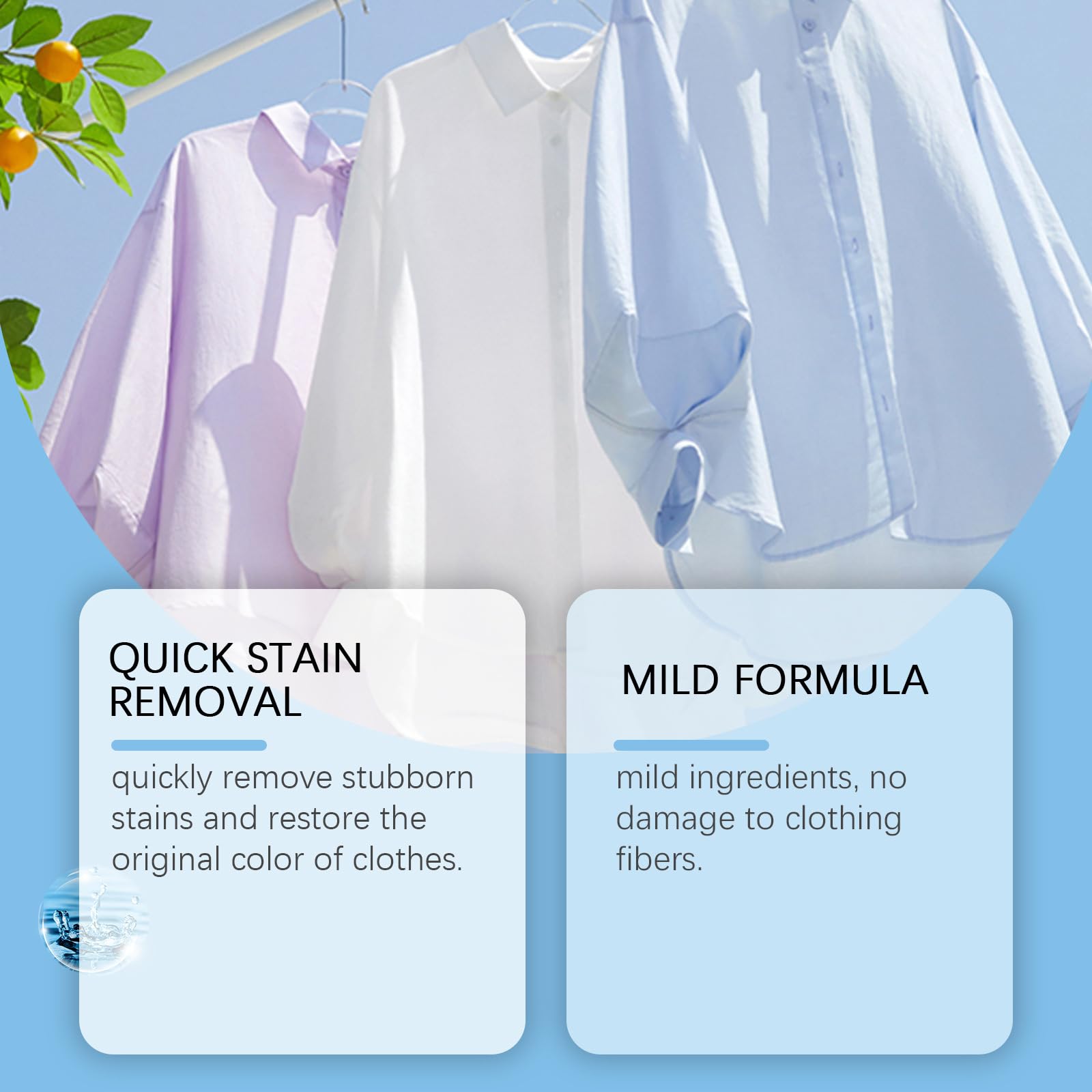 Spray détachant pour lessive 120 ml, nettoyant pour taches sur les vêtements lavables, traiteur de taches, détachant pour vêtements, solution nettoyante pour marques non parfumée, spray (6PCS)