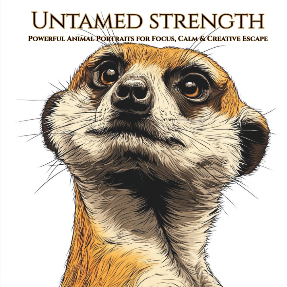 Untamed Strength,Powerful Animal Portraits for Focus, Calm & Creative Escape: A Powerful Animal Coloring Book for Adults and Teens – Bold Wildlife Portraits for Relaxation, Focus, and Stress Relief