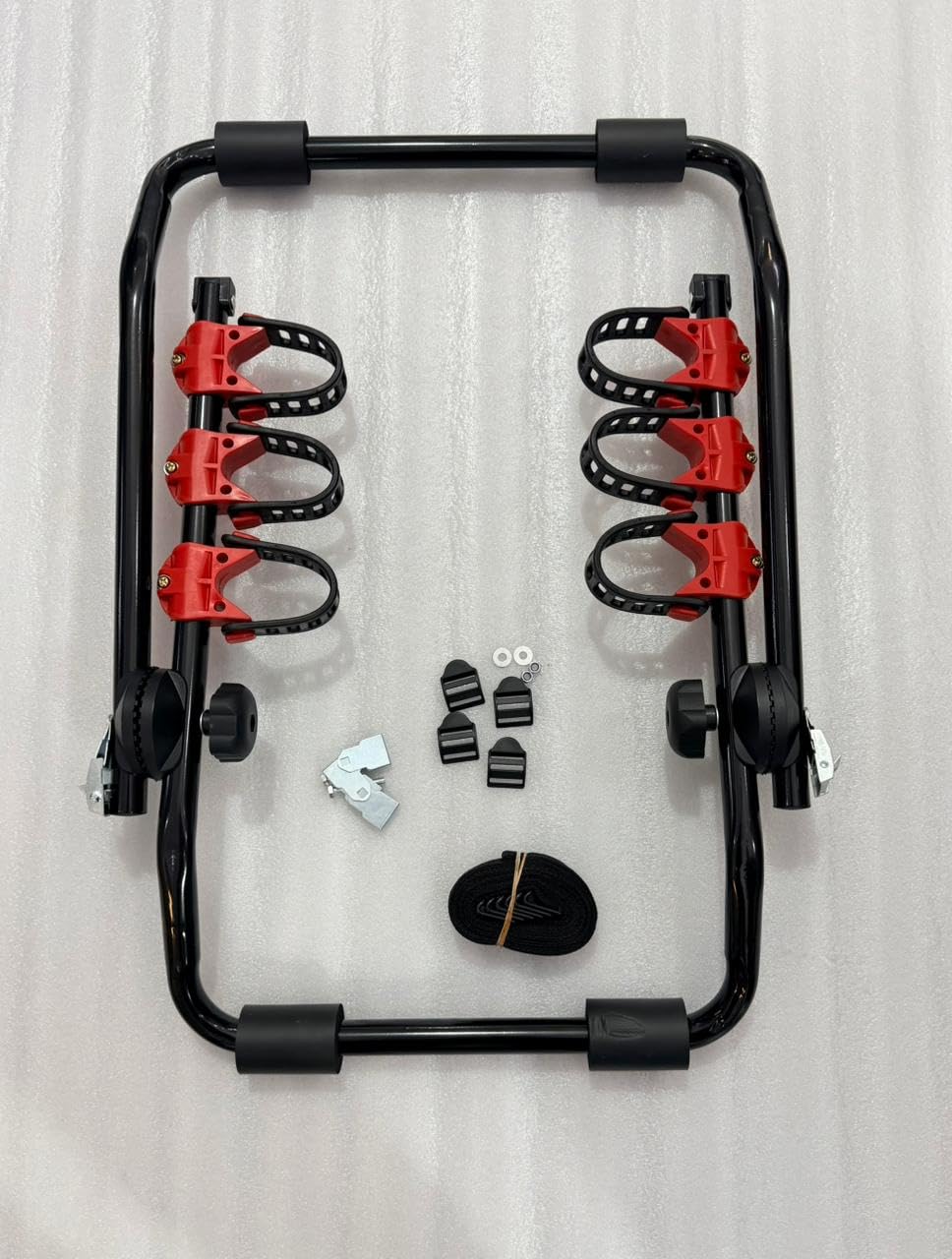 Universal Rear Mounted 3 Bicycle Carrier Rack Car Bicycle Carrier Stand for 3 Bikes, Trunk Mount Double Foldable Rack Racks for Most of The Sedan, SUV Cars.-picture-23