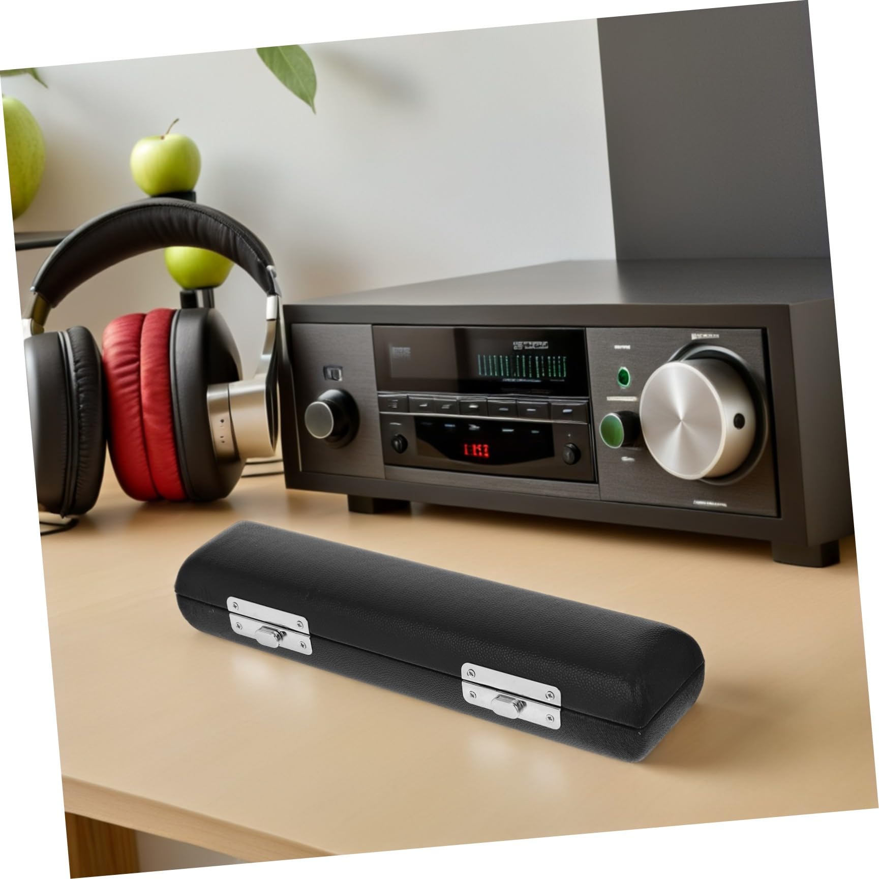 Ciieeo Estuche Rígido con Madera y Hardware para Piccolo de 16 Agujeros en Cuero Negro Protege el Instrumento y Organiza para Conciertos al Aire Libre y Prácticas