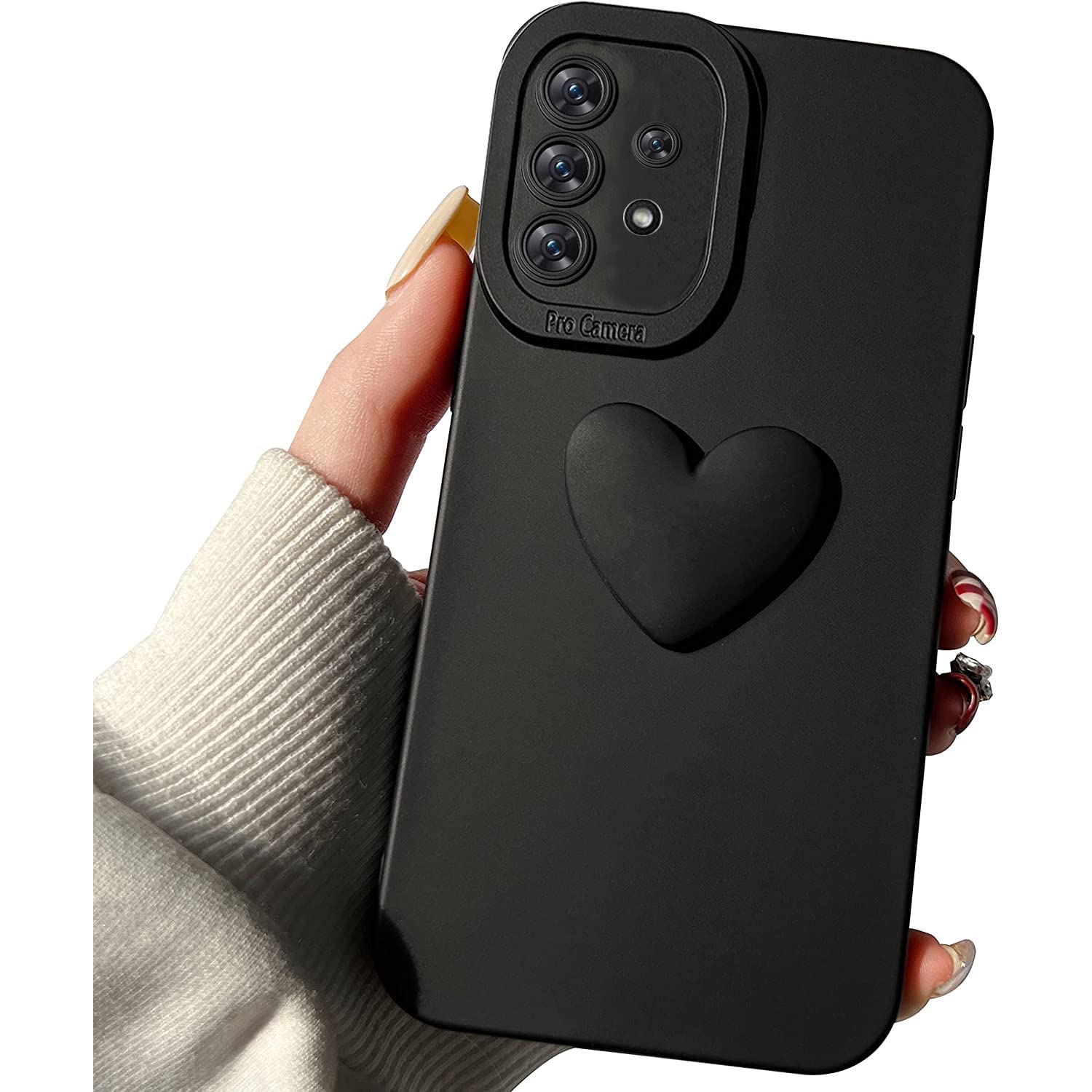 KC Back Cover for Samsung Galaxy A23 4G & Samsung Galaxy A23 5G, 3D Love Candy Heart Shockproof Soft Bumper Silicone Case with Camera Protection (Black) (B0B4GB2NG8) Amazon Price History, Amazon Price Tracker