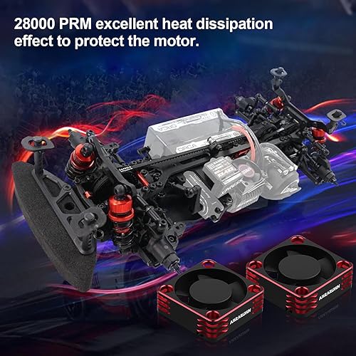 Miniatura 5 de Paquete de 2 ventiladores de refrigeración para motor de automóvil a control remoto, disipador de calor de 28000 rpm, ventilador de refrigeración