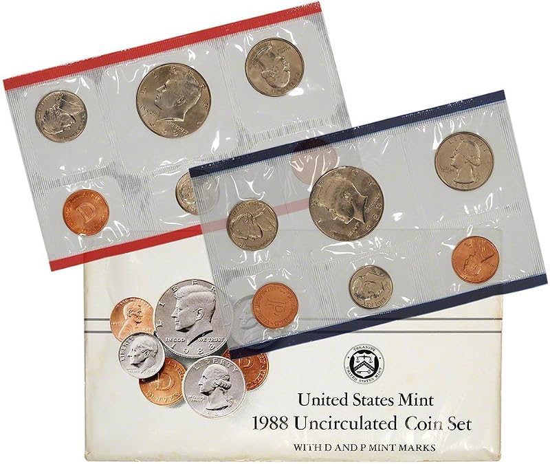 1988 P & D Estados Unidos Conjunto de menta de EE. UU.
